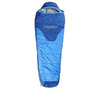COLUMBUS - Aneto 300 Saco de Dormir Ligero 2 Estaciones Relleno de Fibra Hueca para Niño o Niña. Equipado con Collarín Térmico y Solapa Anti frío. Color Azul