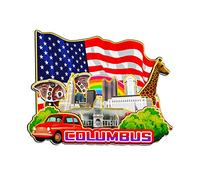 Columbus Ohio USA - Imán para nevera de madera, diseño de monumentos 3D, decoración de recuerdos coleccionables, hecho a mano, 1480