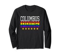 Columbus Pride Ohio Gay Lesbianas Queer LGBT Rainbow Flag Manga Larga
