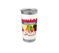 Columbus Pride Rainbow Gay Pride Flag Funny LGBT Vaso térmico de acero inoxidable de doble pared