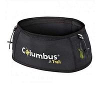 COLUMBUS Trail Running | Run Hip Belt Cinturón de Hidratación Elástico para Correr. 4 Bolsillos y 2 Cintas Elásticas para los Bastones. Color Negro.