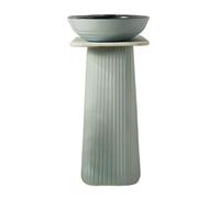 Column Basin with Single Faucet Hole, Three Pieces Ceramic Sink Round Washing Bowl, Floor Standing Combo for Indoor and Outdoor (Color : E) (E One Size)