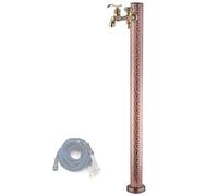 Columna Agua Jardín Acero Inoxidable, Hidrante Exterior Independiente Resistente a Las Heladas con Grifo de Doble Boquilla y Pistola Rociadora, para Riego y Lavado de Jardines(Red Bronze)