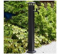Columna de agua al aire libre, columna de jardín, luz solar, extensión de manguera de agua para patio, mayordomo, grifo remoto, soporte para grifo al aire libre, conector de manguera de jardín