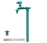Columna de Agua con Grifo, Columna de Agua de Cobre para Exteriores, Fuente Vertical anticongelante con Grifo de Tortuga, extensión Verde de 79 cm, Ideal para decoración y riego de exteriore