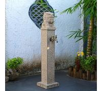 Columna de Agua con Grifo, Columna de Agua de jardín de Acero Inoxidable de 100 cm con grifos Dobles - Grifo Vertical para Exteriores para riego de Jardines, césped y Patios.