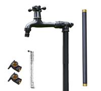 Columna de Agua con Grifo, Columna de Agua para jardín Exterior Totalmente de Cobre con grifos Dobles anticongelantes, Fuente de Agua Vertical Duradera para Patios, terrazas y Jardines - DIS