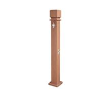 Columna de Agua Cuadrada de Acero Inoxidable 304 con Grifo Doble Columna de Agua Anticongelante para Exterior Resistente a Las Heladas y Al Sol Veta de Madera para Jardines, Colegios, Patios(A)