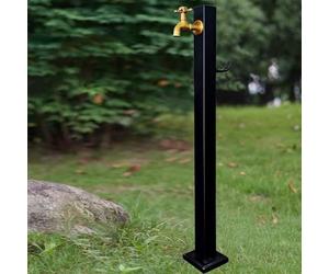 Columna de Agua Cuadrada para Exteriores con Grifo, Grifo de Agua Helada montado en el Suelo, Soporte para Manguera, Soporte Externo para Grifo para riego de jardín y Uso