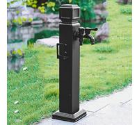 Columna de agua cuadrada para jardín, herramienta de riego vertical para el cuidado del césped, dispensador de manguera de acero inoxidable, columna de agua de jardín al aire libre (negro D, 60 cm)