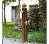 Columna de Agua Cuadrada Vertical for jardín, Grifo de Aluminio for Exteriores, Grifo de Doble Salida con Pistola rociadora, Fuente Decorativa con Soporte for Manguera de jardín.(85cm)