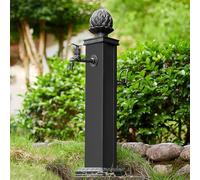 Columna de Agua Cuadrada Vertical para jardín, Columna de Agua para Grifo Exterior, Fuente dispensadora de Agua para jardín, Accesorio Decorativo y Duradero.,Black a-74cm/29.1in