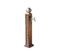 Columna de agua de acero inoxidable para exteriores con doble grifo, soporte de agua cuadrado vertical duradero para uso en jardín, patio, grifo resistente para un fácil acceso al agua