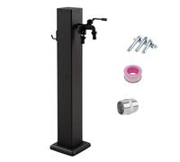 Columna de agua de acero inoxidable para exteriores con grifo y soporte para manguera, fuente decorativa independiente y dispensador de agua, función de hidrante de fuego (31.5 x 3.1 pulgadas)