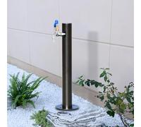 Columna de agua de acero inoxidable para exteriores, grifo de jardín resistente a la congelación, elegante fuente de jardín para riego y riego, grifo redondo en T de pedestal 600 x 60 mm