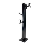Columna de agua de acero inoxidable para jardín al aire libre con grifo de doble salida, soporte de agua vertical, base resistente, perfecta para patio y patio (negro A)