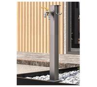 Columna de agua de acero inoxidable para jardín con soporte de manguera para riego de césped y uso en patio, duradero, resistente a la intemperie, fácil instalación