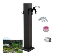 Columna de agua de acero inoxidable para jardín exterior, grifo de suelo independiente, columna de agua cuadrada vertical, poste decorativo para fuente, ideal para riego de jardines y patios(60x8cm/23