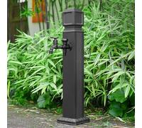 Columna de agua de aluminio inoxidable para exteriores, extensor de grifo de manguera con pistola de pulverización para lavado y riego de automóviles, 29 pulgadas