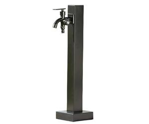 Columna de Agua de Jardín Acero Inoxidable Cuadrada, Columna de Agua Vertical para Jardín con Grifo de Doble Salida de Agua, Grifo Anticongelante para Exteriores Columna de Agua de Jardín(58cm/23in)