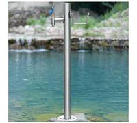 Columna de agua de jardín al aire libre con grifo, grifo de agua montado en el suelo, poste de grifo resistente a las heladas, soporte de manguera de acero inoxidable, ideal para lavar y regar