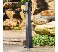 Columna de agua de jardín al aire libre, grifo vertical resistente a las heladas, boquilla de agua de aleación de aluminio, grifo de latón, soporte de manguera, manguera telescópica de 15 m y boquilla