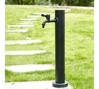 Columna De Agua De Jardín Cilíndrica De Acero Inoxidable, Acero Inoxidable Redonda, Con Llave Grifo Y Conexión, Para Jardín, Cuidado Del Coche Y Cría De(60cm/23.6in)