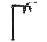 Columna de agua de jardín con doble grifo, resistente al sol e interruptor independiente anticongelante para un riego eficiente y una limpieza rápida