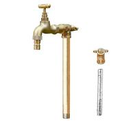 Columna de agua de jardín con grifo, fuente al aire libre, estación de riego y lavado, soporte de manguera de 60 cm de alto para un fácil riego y cuidado del jardín