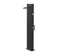 Columna de agua de jardín de acero inoxidable 304 con base cuadrada estable, fuente de jardín anticongelante, color negro, perfecto para jardines y patios