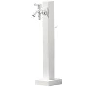 Columna de agua de jardín de acero inoxidable 304 con doble salida, ideal para riego de jardín, uso en granja, fuente de patio trasero y resistente a la intemperie