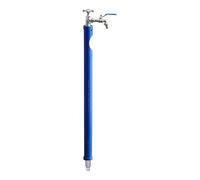 Columna de agua de jardín de acero inoxidable 304, grifo independiente y válvula de drenaje para riego al aire libre y lavado de coches, se conecta a la lavadora (azul 150 cm)