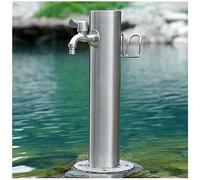 Columna de Agua de jardín de Acero Inoxidable con Grifo, anticongelante, para Montaje en Suelo, Soporte para Manguera de hidrante Exterior, para Patio, 20,5 × 50 cm.