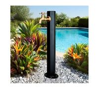 Columna de agua de jardín de acero inoxidable con grifo de 60 cm, diseño vertical hexagonal para patio, piscina, riego y uso al aire libre