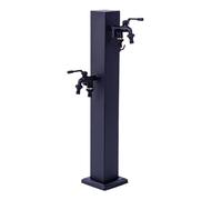 Columna de agua de jardín de acero inoxidable con grifo de doble salida de 65 cm, grifo de agua independiente para exteriores, función de agua duradera para un riego cómodo
