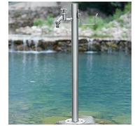 Columna de Agua de jardín de Acero Inoxidable con Grifo, Poste de Grifo Exterior anticongelante, Soporte de Manguera de hidrante montado en el Suelo para Lavar y regar, a