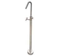 Columna de agua de jardín de acero inoxidable, grifo doble de 47 pulgadas, anticongelante y resistente a los rayos UV, ideal para patios y patios traseros, fuente de agua duradera para exteriores