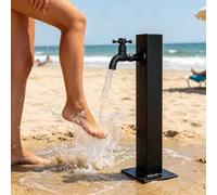 Columna de agua de jardín de acero inoxidable para exteriores,columna de agua de jardín vertical,hidrante de jardín negro independiente para patio trasero,ducha de mascotas(B,Height: 60cm/23.6in)
