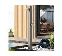 Columna de agua de jardín de acero inoxidable para exteriores, diseño vertical para riego y lavado de coches, incluye pistola pulverizadora, entrada de agua lateral y elegante accesorio de jardín