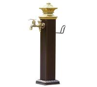 Columna de agua de jardín de aluminio independiente con grifo de doble salida, diseño anticongelante vertical de 72 cm, para uso al aire libre y patio