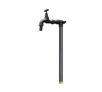 Columna de Agua de jardín de Cobre Independiente con Grifo, tubería de Agua anticongelante Vertical for Exteriores, Grifo de Agua de latón for Montaje en Suelo, for Patio Escolar(Noir,40cm/15.7'')
