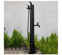 Columna de agua de jardín independiente con 2 grifos, sistema de distribución de agua al aire libre para riego y fuente, grifo de jardín duradero para uso en exteriores