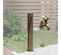 Columna de agua de jardín independiente con grifo, columna de agua para montaje en suelo al aire libre con grifos para pájaros y acero inoxidable para jardín, patio, terraza, villa