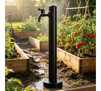 Columna de agua de jardín independiente de acero inoxidable 304, grifo de pie para exteriores a prueba de heladas, hidrante de patio montado en el piso para riego de plantas(A,Height: 60cm/23.6in)