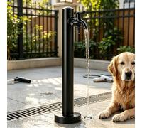 Columna de agua de jardín independiente de acero inoxidable 304, grifo de pie para exteriores a prueba de heladas, hidrante de patio montado en el piso para riego de plantas(B,Height: 60cm/23.6in)