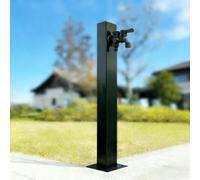 Columna de agua de jardín negra con grifo de latón, poste de grifo anticongelante para exteriores, hidrante de agua vertical para riego, acero inoxidable 304(Height: 60cm/23.6in)