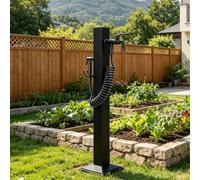 Columna de agua de riego vertical para exteriores,columna de agua para jardín al aire libre de acero inoxidable 304,grifo de agua negro para ducha de mascotas(Height: 60cm/23.6in)