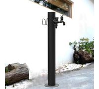 Columna de Agua Exterior de Acero Inoxidable 304 - Grifo de jardín anticongelante de Montaje en Suelo con Doble Salida para riego de Patios y césped.