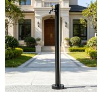 Columna de agua exterior de acero inoxidable, grifos decorativos tipo hidrante para jardín, columna de agua de alta resistencia con montaje en suelo para fincas y jardines(With lock,10 * 95cm)