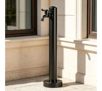 Columna de agua exterior de acero inoxidable, grifos decorativos tipo hidrante para jardín, columna de agua de alta resistencia con montaje en suelo para fincas y jardines(Without lock,10 * 65cm)
